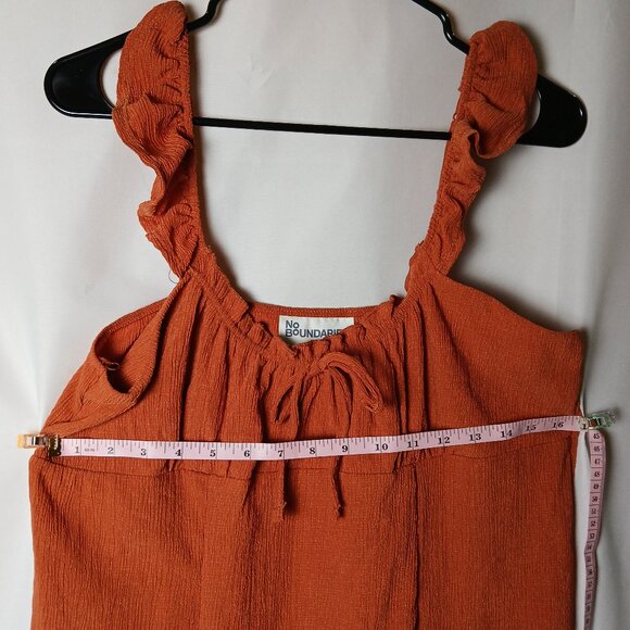 No Boundries Stylish Orange Dress with Ruffle Straps Size XL (Condition new) - Picture 3 of 6